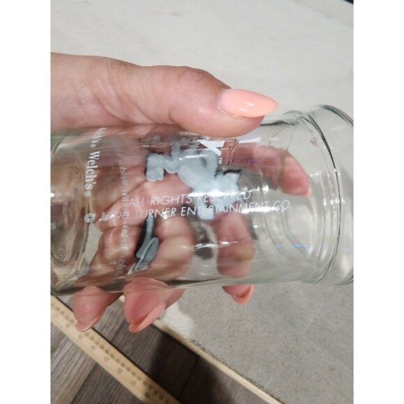 Vintage 1990 Welch’s Tom & Jerry Jelly Jar / Juice Glass, Tom Roller Skating - Picture 6 of 7